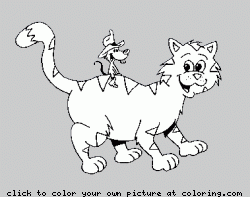 cat and mouse coloring page - coloring.com