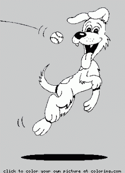 dog catching coloring page - coloring.com