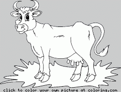 simple cow coloring page - coloring.com